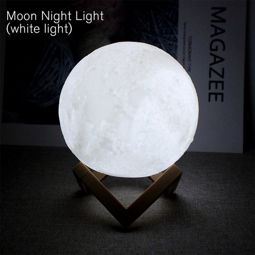 3D LED Moon Lamp - Rechargeable Ambient Night Light