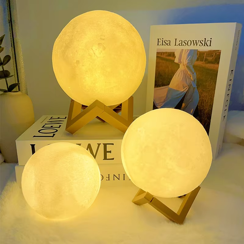 3D LED Moon Lamp - Rechargeable Ambient Night Light