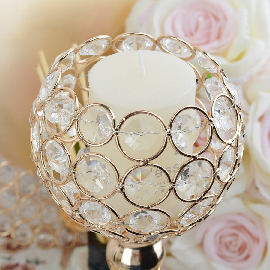 Premium Gold Metal Candle Holders - Luxury Table Decor