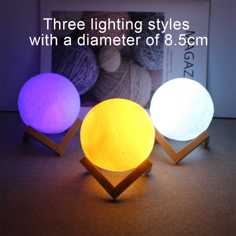 3D LED Moon Lamp - Rechargeable Ambient Night Light