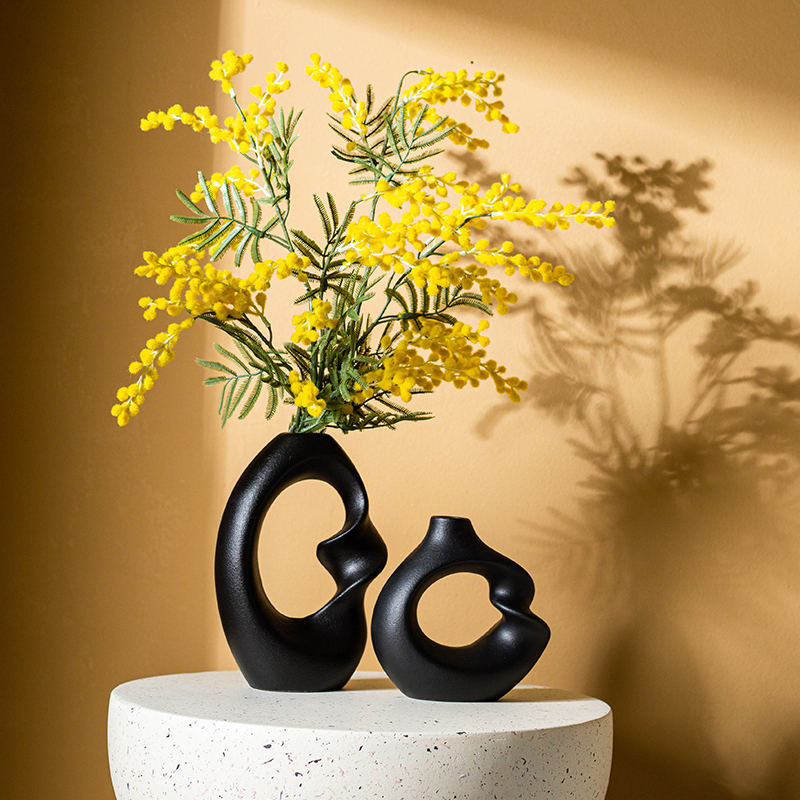 Nordic Ceramic Vase Set - Modern White & Beige Vases